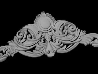 dekor golden ornate crown 3D model