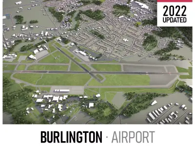 Burlington Airport Low-poly 3D model