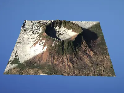 Landscape Environment Volcano Snow 30 Low-poly 3D model