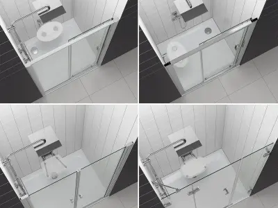 Set of shower doors RAVAK set 53 3D model