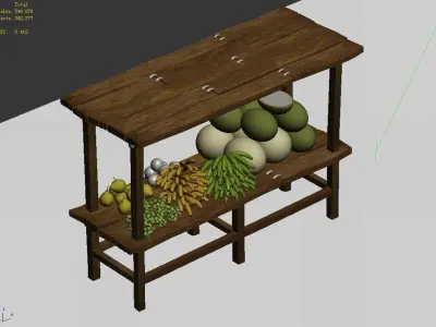 Dynasty Vendor - Ground Floor - Fruit Stand 3D model