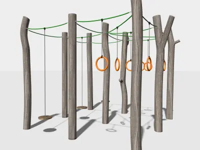 Wood playground equipment 3D model