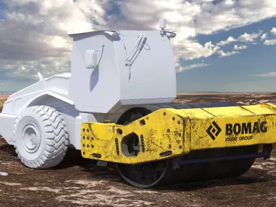 BOMAG Single Drum Compactor 3D model