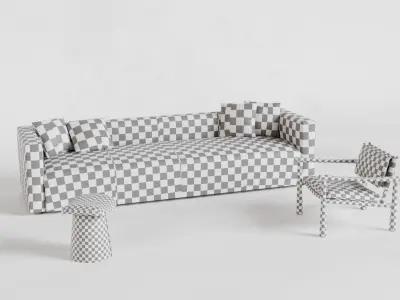 Breuer Sofa-Hyde Chair-Weston Accent Stool 3D model