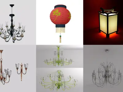 10 lamps  models pack 3D model
