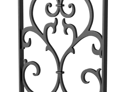 20 Wrought Iron Fence 3D model