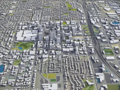 Bellevue - 3D City Model Low-poly 3D model