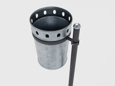 Street waste basket Low-poly 3D model