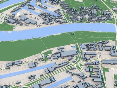 Dusseldorf City Germany 3D model