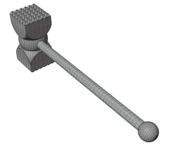 Meat Mallet Wood 3D Model 3D model