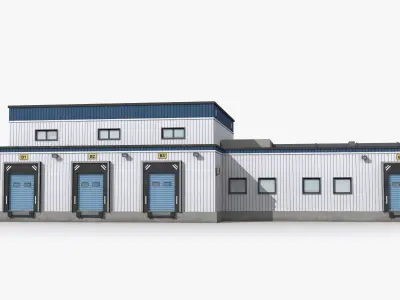 Factory x9 Low-poly 3D model