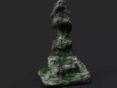 Mossy Cliff Rock 23-5 Low-poly 3D model