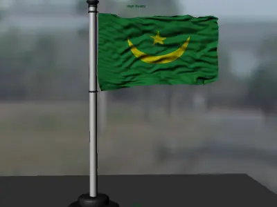 Mauritania flag 3D model