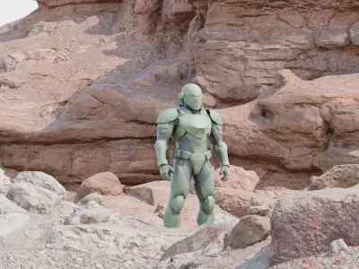 Low Res Sci Fi Solider - Mixamo and auto rigging friendly 3D model