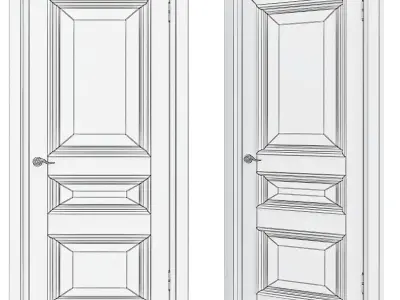 Interior Doors Premium low poly 3d model Low-poly 3D model