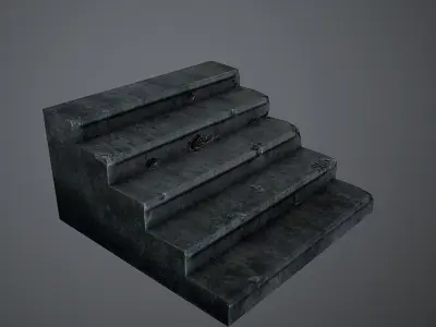 Old Stairs Low-poly 3D model