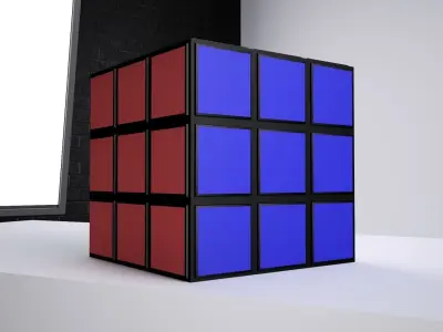 Rubiks cube  3x3 Low-poly 3D model