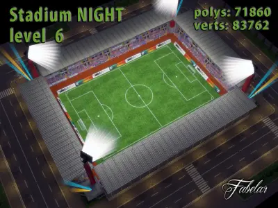 Stadium Level 6 Night Low-poly 3D model