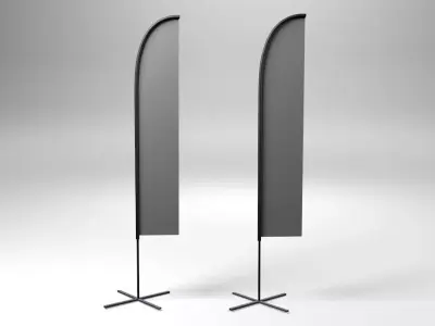 3D Feather Flag 3D model