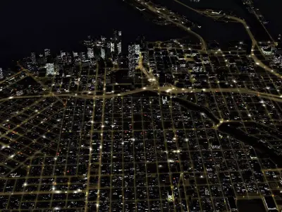 Night Game City 3D model