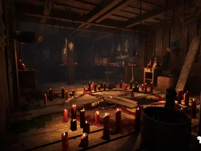 Witch Village Environment Low-poly 3D model