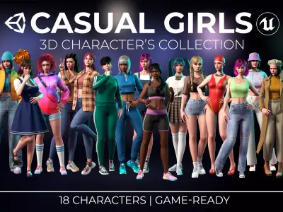 Casual Girls Collection - Ultimate Bundle Game-Ready 3D Model Pack