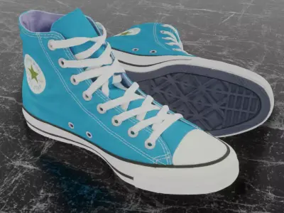 CONVERSE 3D SHOES - LIGHT BLUE Low-poly 3D model