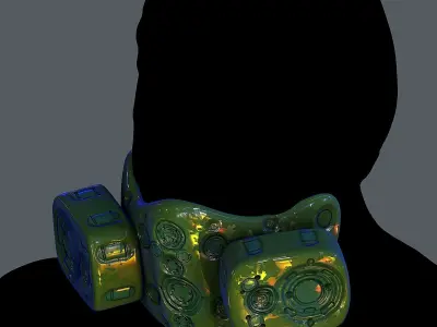 Gas mask helmet 3d model scifi Low-poly Low-poly 3D model Low-poly 3D model 75