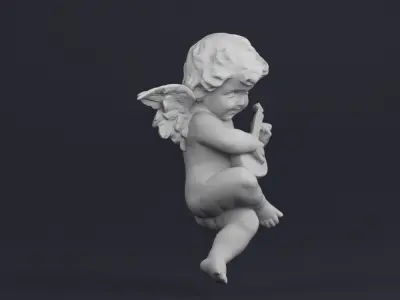 001518 Heavenly Melodies Angel with Mandolin 3D print model