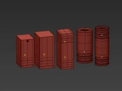 Nowodvorski set of outdoor wall lights 3D model