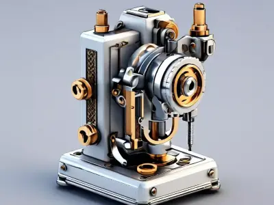 Steampunk Industrial Machine 3D Model Low-poly 3D model