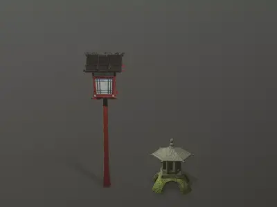 Japan Lamp Free 3D model