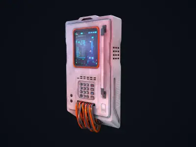 Sci Fi Console Low-poly 3D model