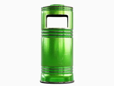 Metal Street Trash Bin 05 Low-poly 3D model