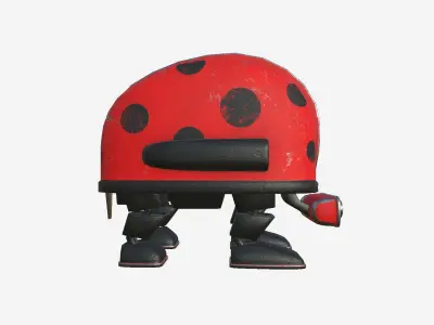 Turtleback Robot J01 Ladybug - SciFi Character Design Low-poly 3D model