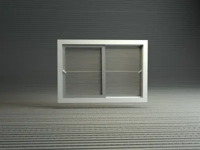 Aluminum sliding Home Windows Low-poly 3D model