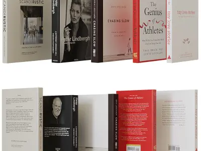 Books set on interior design 3D model