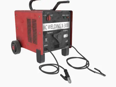 New red painted weld machine industrial tool  nanite ready da1 3D model