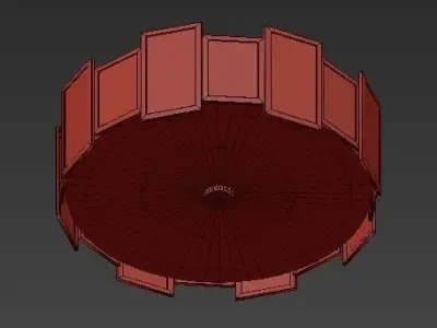 6 Light Calcite Semi Flush Light 3D model