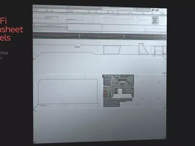 Sci-Fi Trim Sheets Low-poly Panels Vol1 3D model