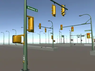 Low Poly Traffic Lights  Low-poly 3D model
