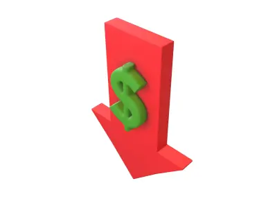 Price Down Symbol V1 005 Low-poly 3D model