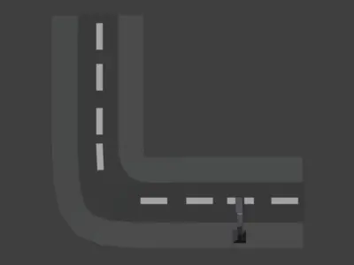 road to the right Low-poly 3D model