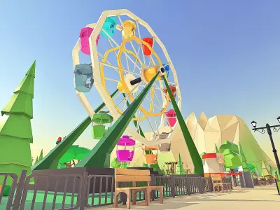 Amusement Park Low-poly 3D model