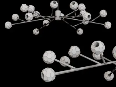 Restoration Hardware BOULE DE CRISTAL ROUND CHANDELIER 72 Nickel 3D model