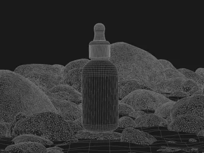 Cosmetic Dropper Natural Environment Bottle Scene  3D model