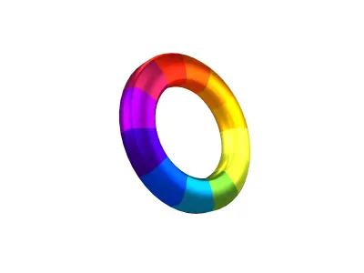 Color Wheel v1 002 Low-poly 3D model