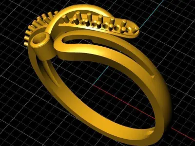 Diamond Ring for Women 3D print model 36