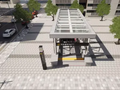 Korean Underground Metro Entrance 02 Low-poly 3D model