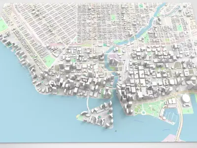 Cityscape Miami Florida USA 3D model